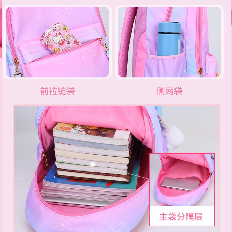 Cô Gái Mới Ba Lô Cho Trường Ba Lô Bé Gái Nylon Chỉnh Hình Học Túi Trẻ Em Sơ Cấp SCHOOLBAGS Cấp 1-6 Trẻ Em Mochila