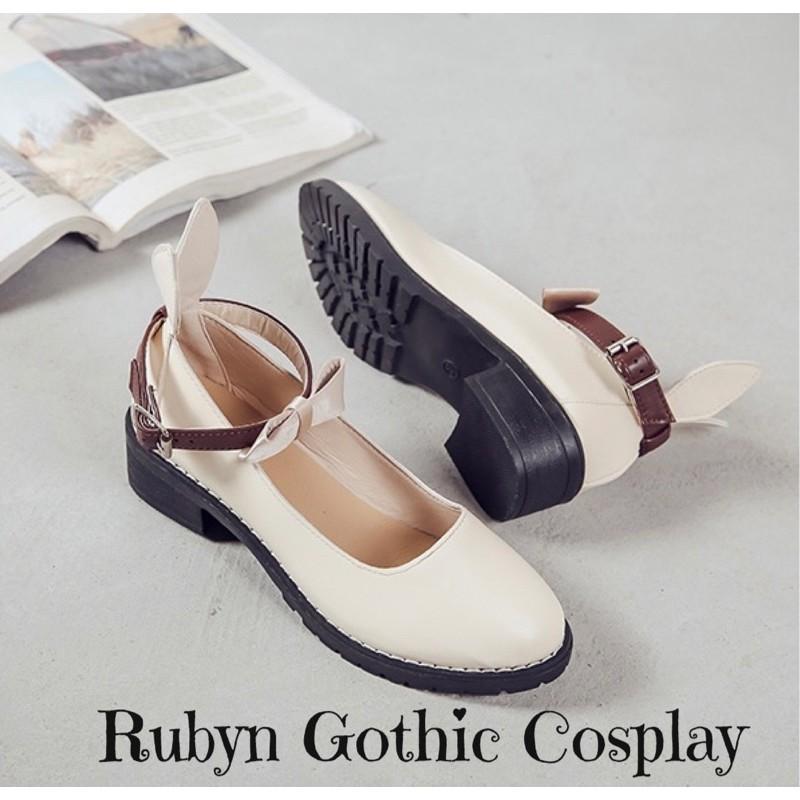 Giày Búp Bê Lolita Nơ Thỏ phong cách cosplay ( Size 35 - 39 )