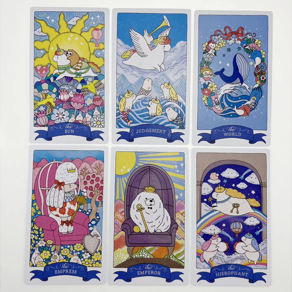 Size Gốc] Bộ Bài Kawaii Tarot 78 Lá Bài 7x12 Cm Tặng Đá Thanh Tẩy