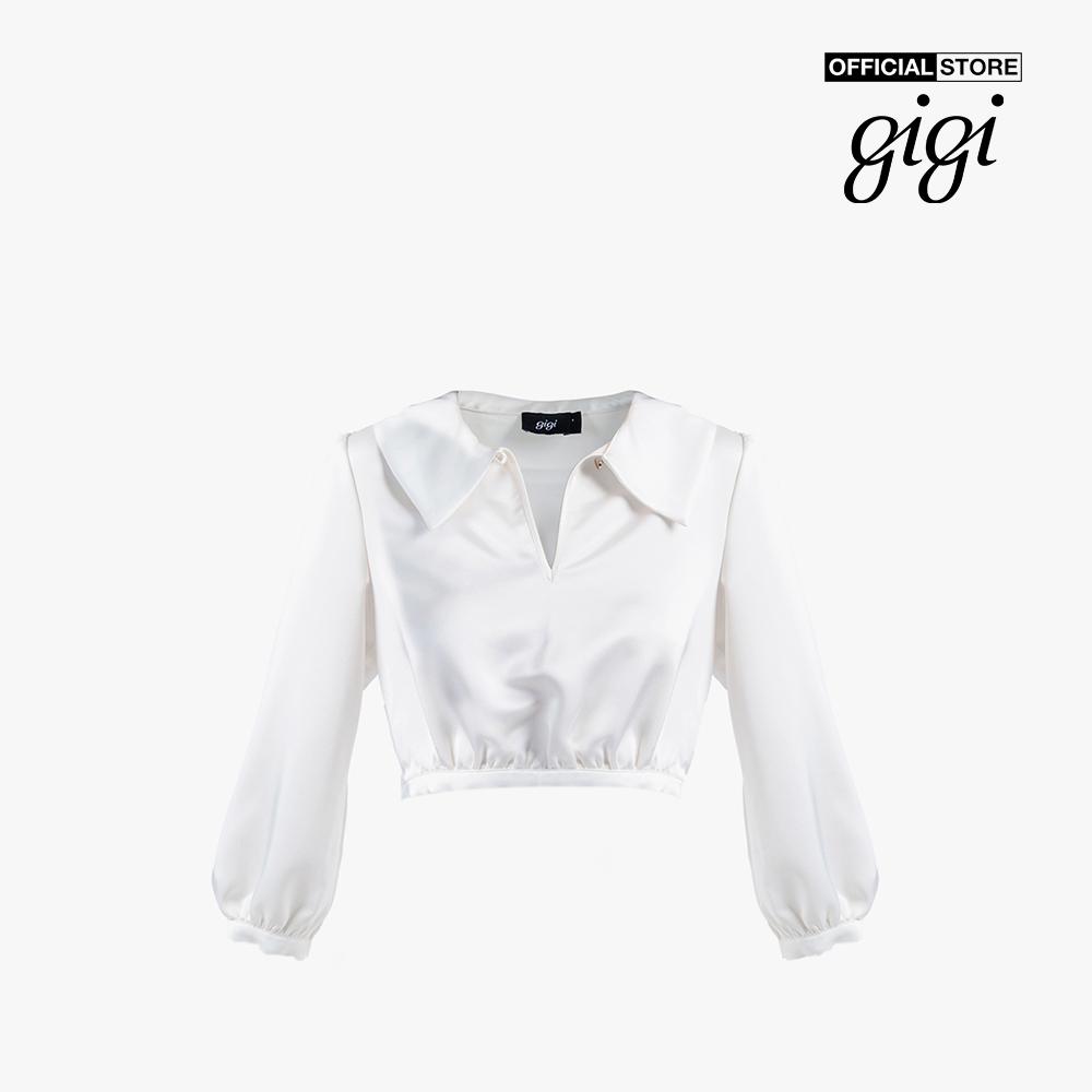 GIGI - Áo croptop nữ cổ bẻ tay dài hiện đại G1106T221278