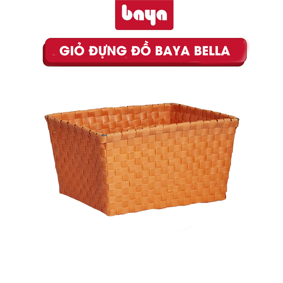 Giỏ Đựng Đồ BAYA BELLA Dệt Từ Sợi Nhựa Bền Chắc Giúp Sắp Xếp Và Trang Trí Kệ Sách, Phòng Ngủ, Nhà Tắm 2001022