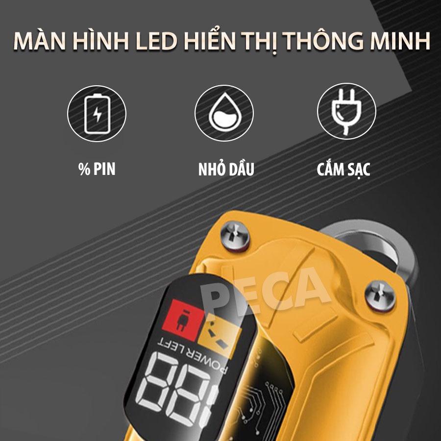 Tông đơ cắt tóc chuyên nghiệp Kemei KM-802 màn hình LCD hiển thị công suất mạnh mẽ 10W sạc nhanh pin trâu
