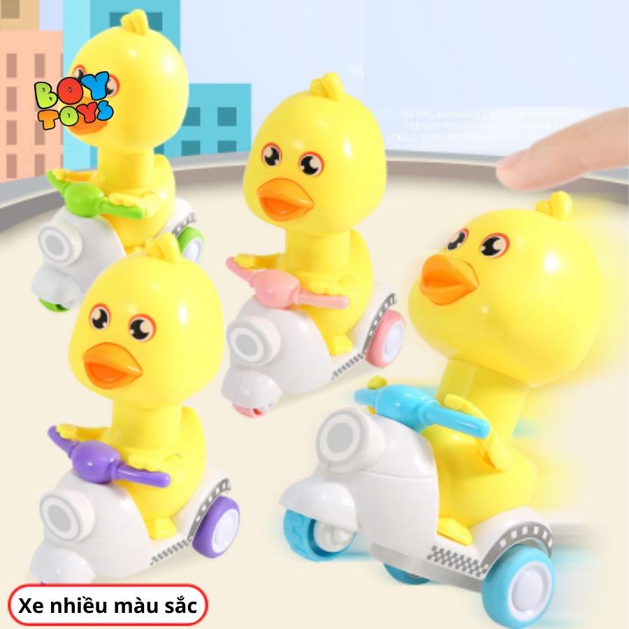 Đồ chơi vịt vàng chạy xe máy dễ thương, đầu xoay 360 độ, bốc đầu thú vị cho bé