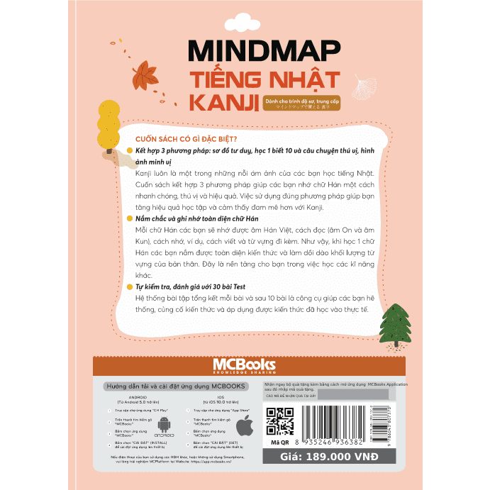 Sách - Mindmap Kanji tiếng Nhật – Dành cho trình độ sơ, trung cấp - Học kèm app - MC