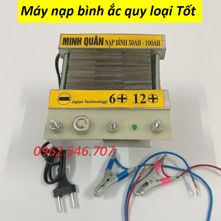 Sạc bình ắc quy 50A-100A - cục nạp bình ắc quy 12V tặng kèm 1 đôi kẹp bình