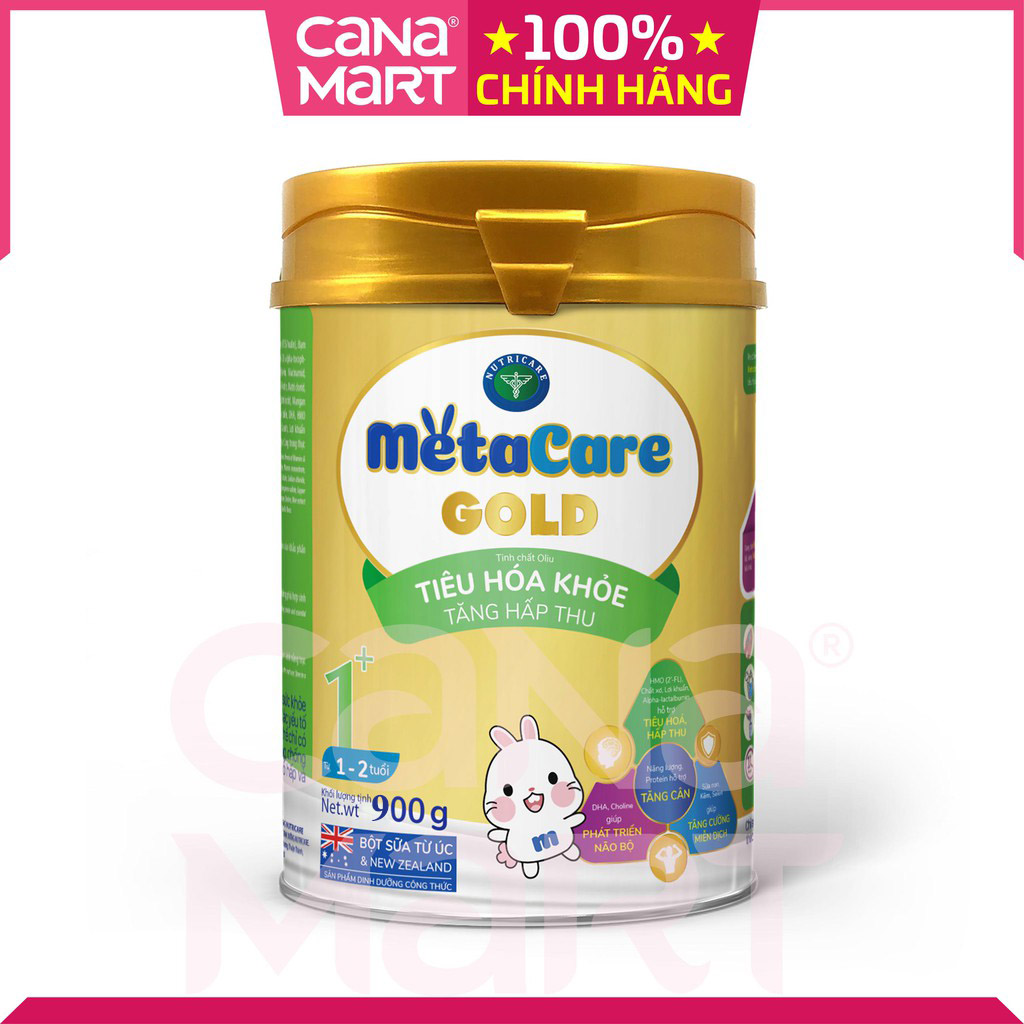 Sữa bột tốt cho bé Nutricare MetaCare Gold 1+, giúp cho bé tiêu hóa khỏe, tăng hấp thu (900g)