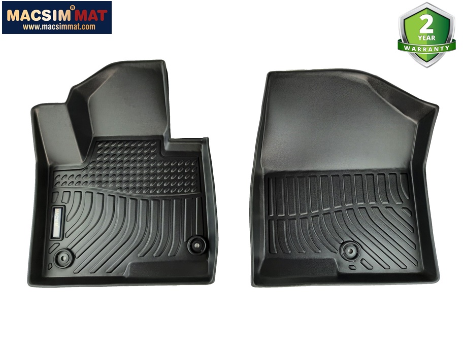 Thảm lót sàn xe ô tô Hyundai Santafe 2013-2018 Nhãn hiệu Macsim chất liệu nhựa TPE cao cấp màu đen