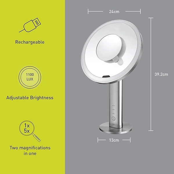 Gương trang điểm cảm biến thông minh EKO EK5288WH-5X-E iMira Ultra clear (Màu trắng ngọc trai) Hàng chính hãng