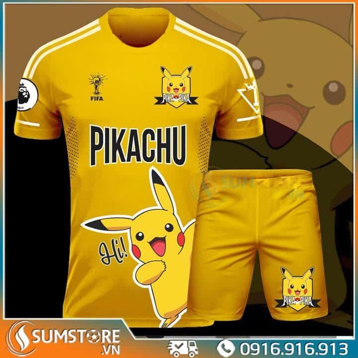 Áo Bóng Đá Kute Pokemon Pikachu - Đồ Đá Banh Thể Thao Nam Nữ Mới Nhất