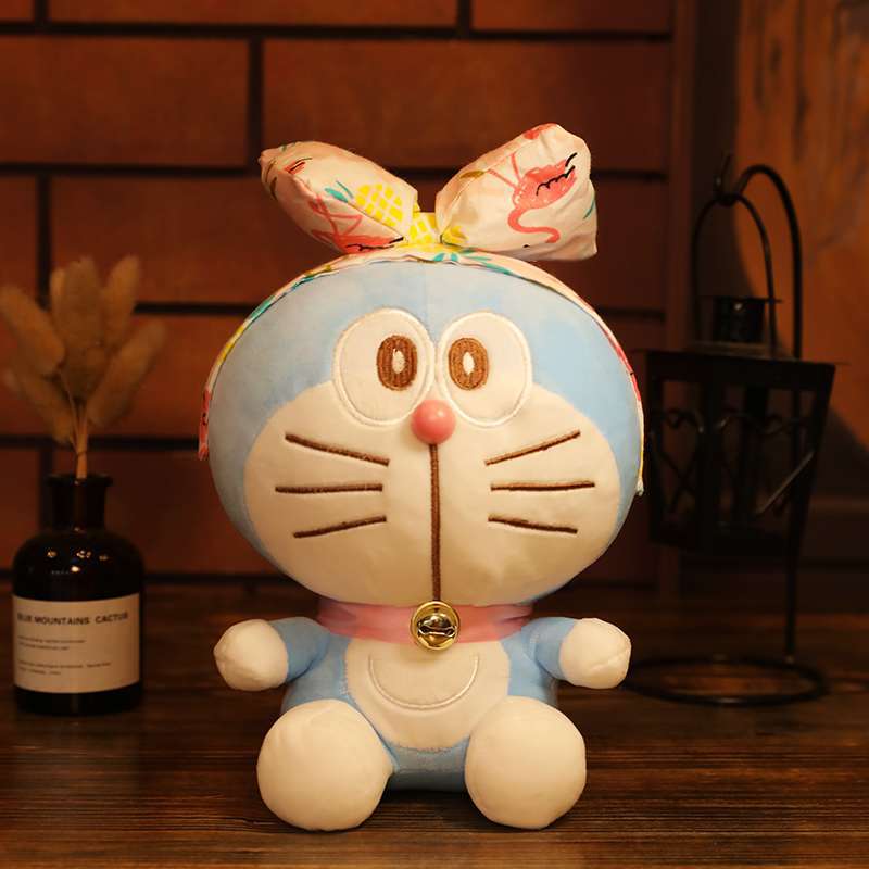 Gấu Bông Doremon (Doraemon) Đeo Nơ Dễ Thương Mẫu Mới Siêu Hot Cưng Xỉu (25cm----&gt;28cm) Hàng Xịn Cao Cấp Loại 1 (Tặng Kèm 1 Ví Da 12 Ngăn Đựng Thẻ Atm, Cccd)