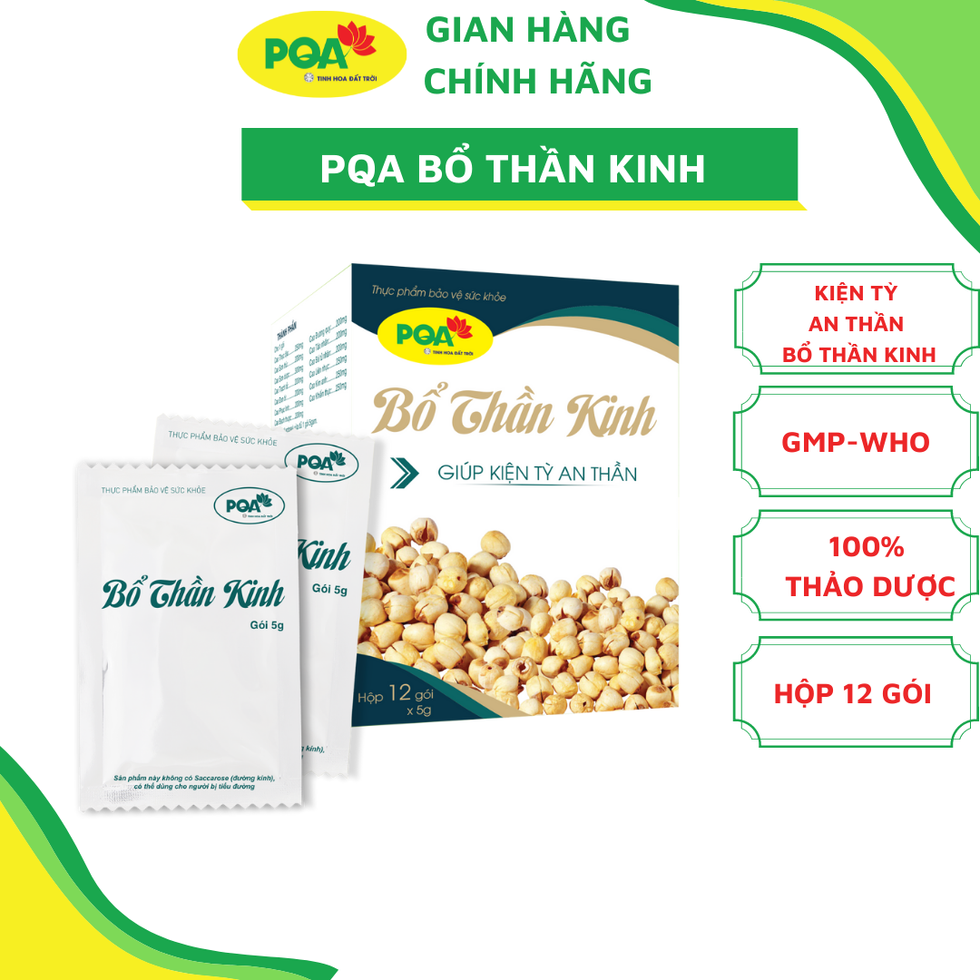 Bổ Thần Kinh PQA Hỗ Trợ Kiện Tỳ An Thần, Giảm Các Triệu Chứng Suy Nhược Thần Kinh Hộp 12 Gói