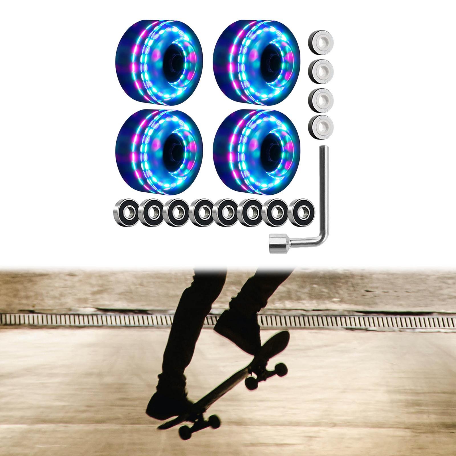 4Pcs Quad Roller Skate Wheels 32 x 58mm Light up Roller Skate Wheels for Outdoor