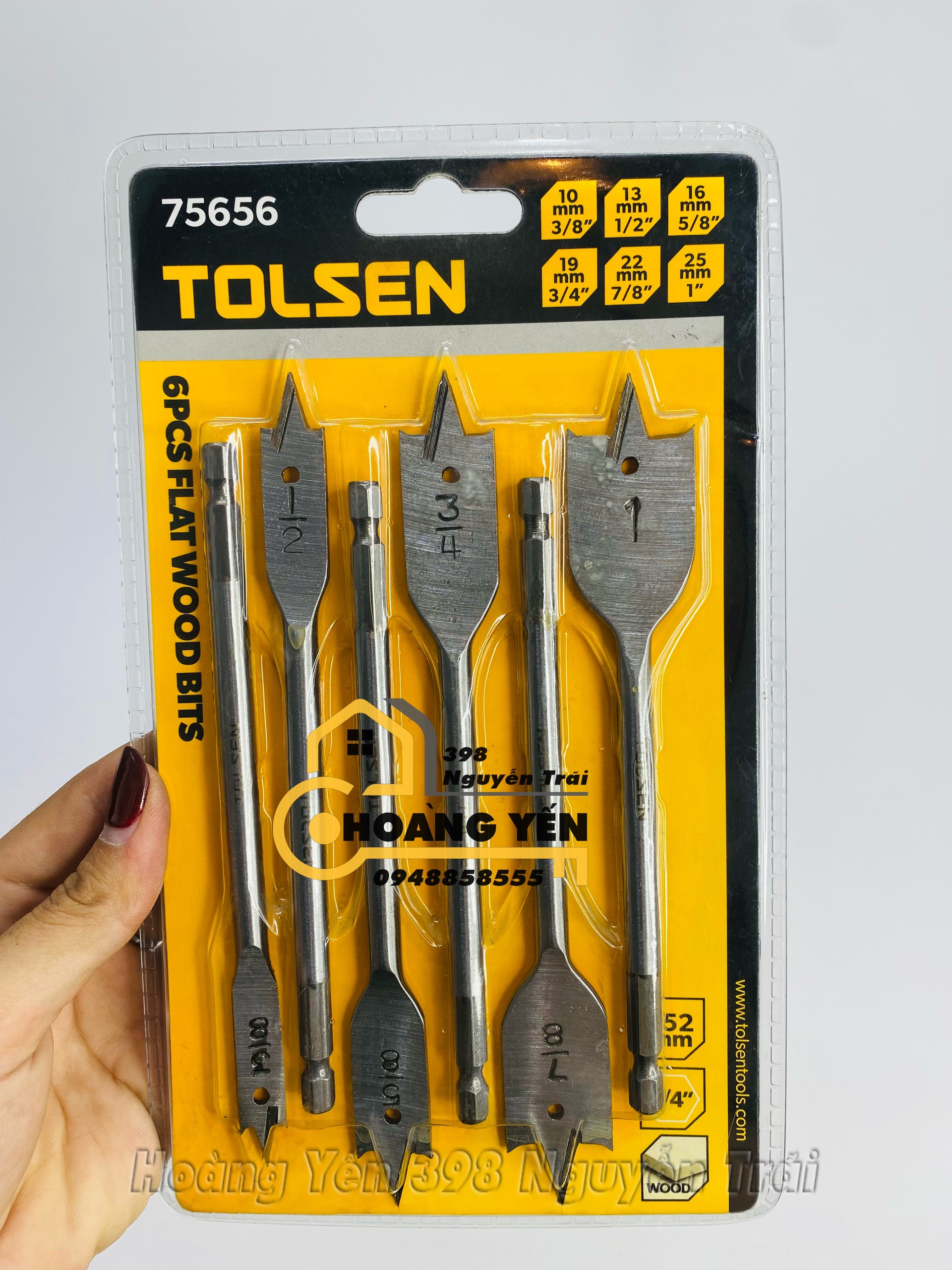 Bộ 6 Mũi Khoan Gỗ Tolsen 75656 - Bạc