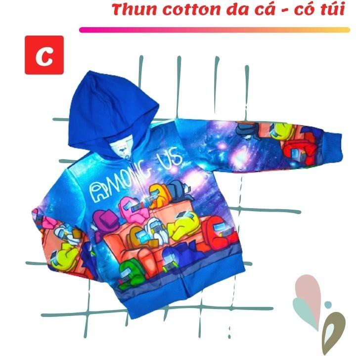 Áo khoác Among US trẻ em từ 23-42kg- Áo lạnh bé trai thun cotton da cá - HN.Store115