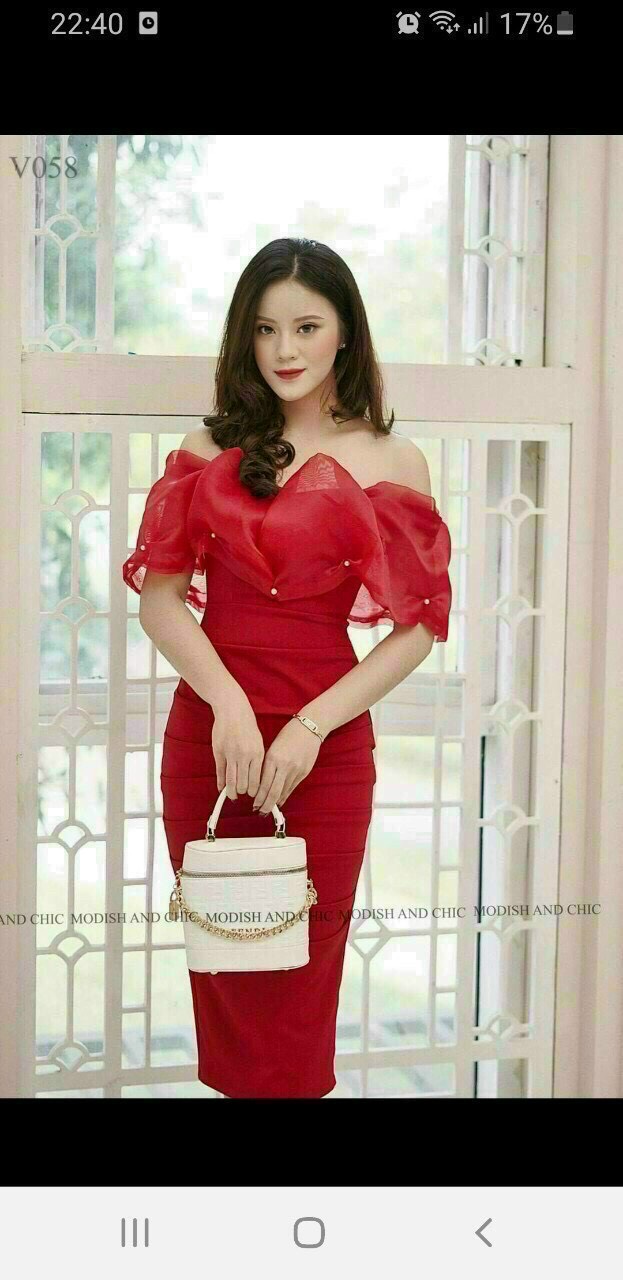 ĐẦM PHỐI VOAN XẾP LY 3 MÀU Y HÌNH