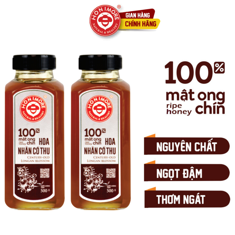 Set 2 chai Mật ong rừng nguyên chất Nhãn Cổ Thụ Honimore 500g - giúp tăng cường đề kháng