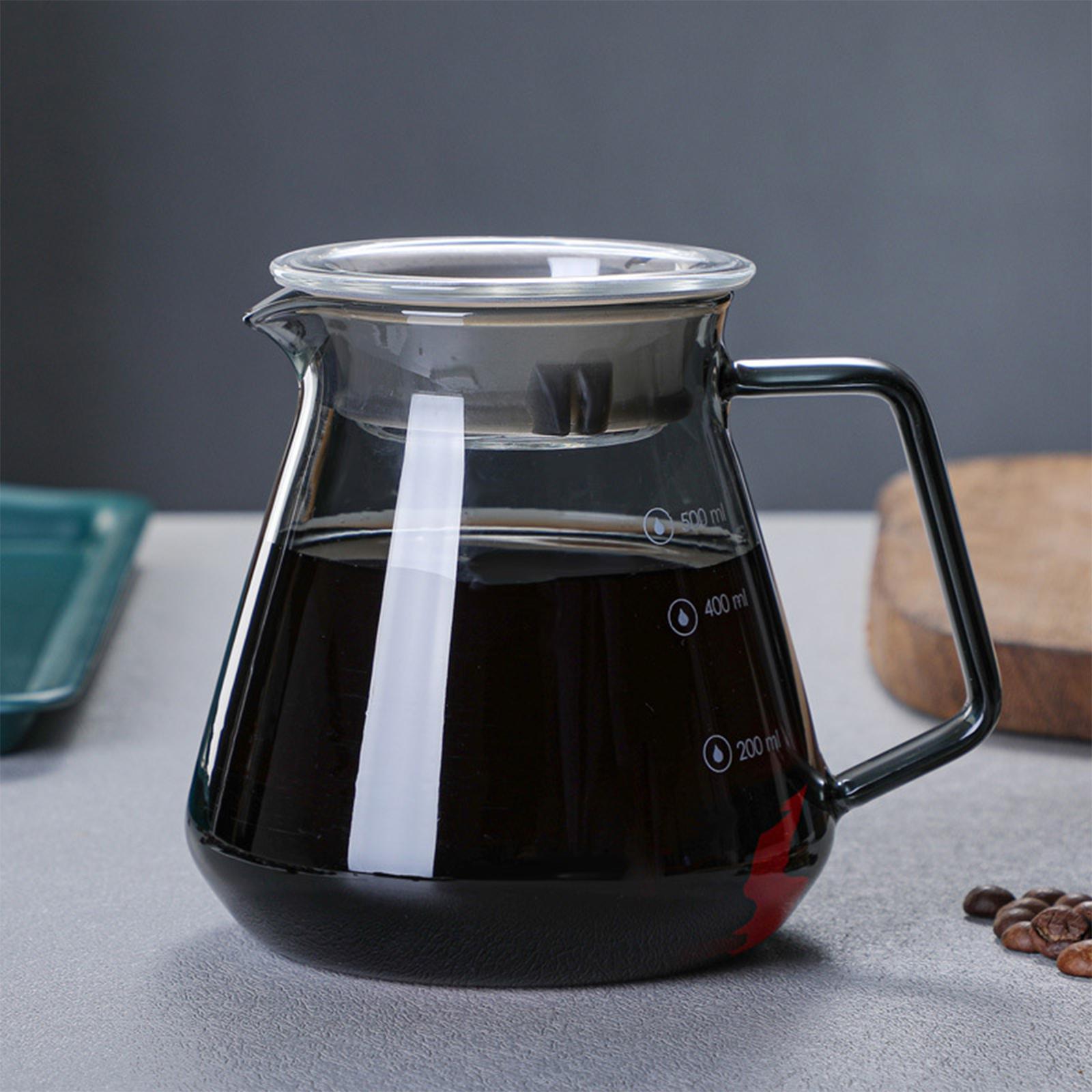 Pour Over Coffee Pot Carafe Coffee Brewer, Heat Resistant Coffee Maker for Barista Bar Cafe