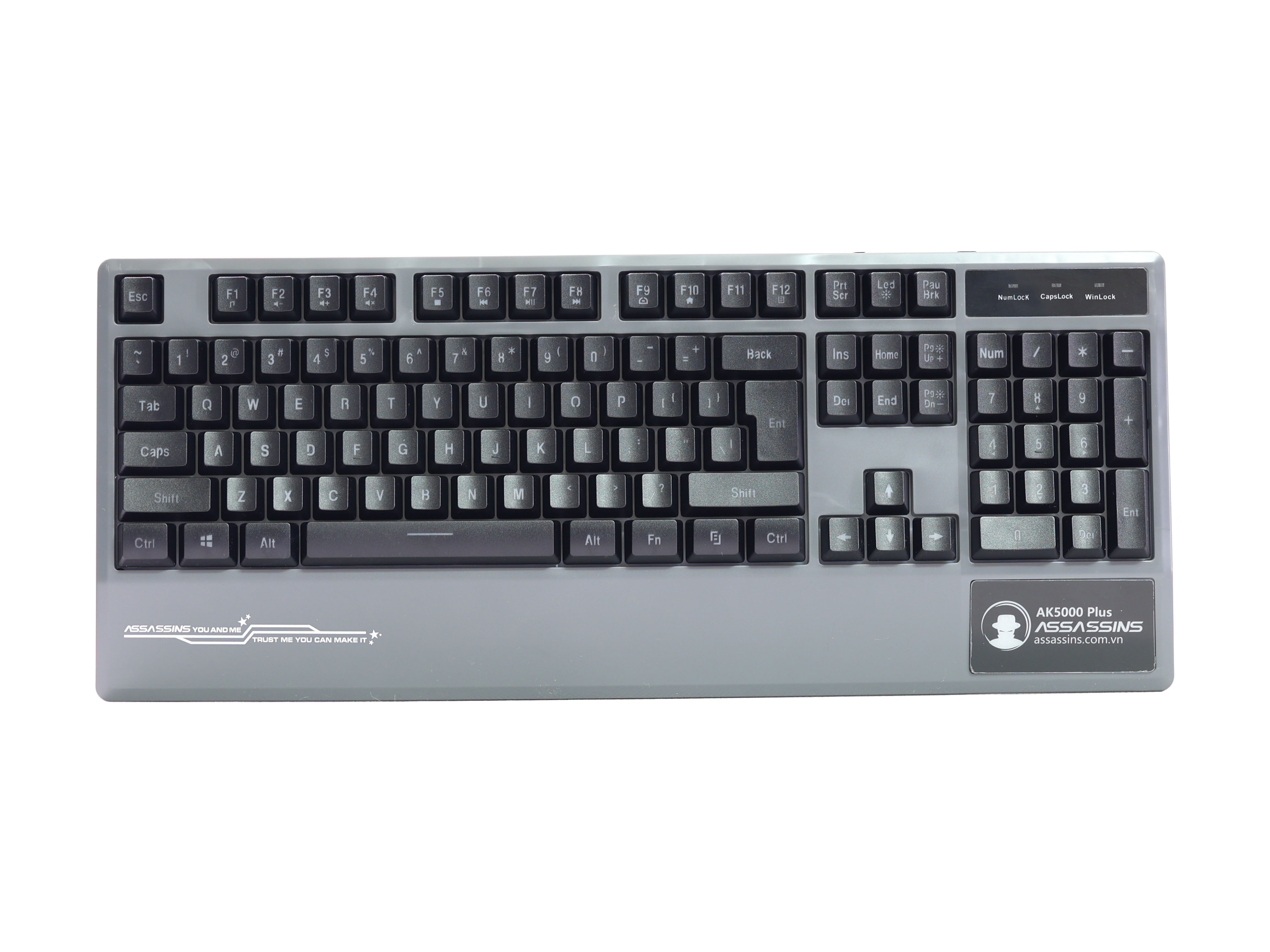 Bàn Phím bán cơ Gaming Assassins AK5000 Plus (Grey/Black) - Hàng Chính Hãng