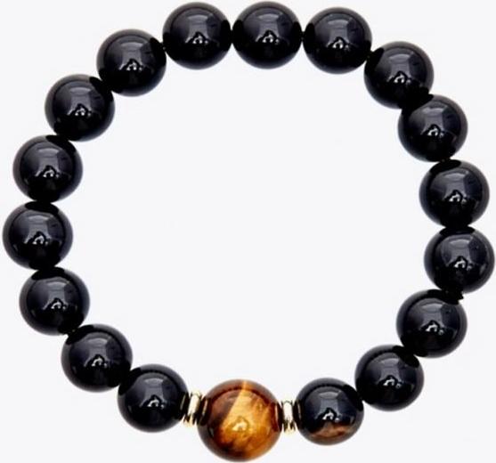 Vòng Tay Manly Opal Đen Opal Mắt Hổ Vàng - Thủy Thổ