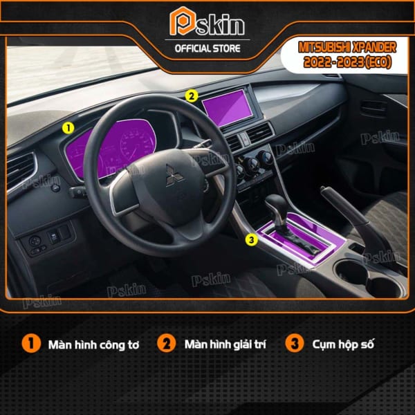 Miếng dán PPF bảo vệ toàn diện nội thất ô tô Mitsubishi Xpander  - Chống trầy xước tối ưu, làm bóng và làm mới bề mặt nội thất, tăng độ bền khi sử dụng