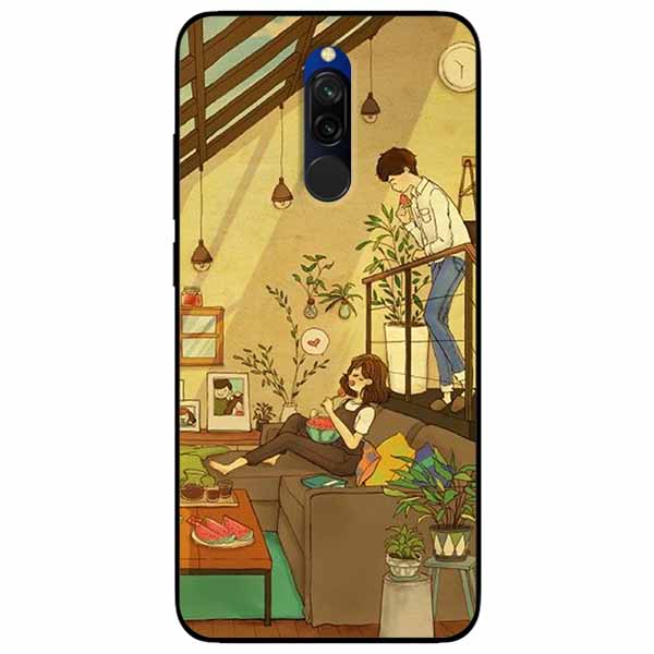 Ốp lưng dành cho Xiaomi Redmi 8 mẫu Cặp Đôi Ăn Dưa