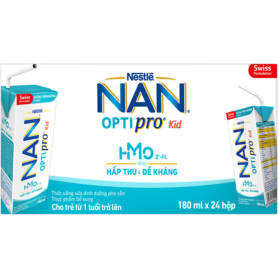 Thùng 24 Hộp Nestlé NAN OPTIPRO Kid Hộp Pha Sẵn ( 24x180ml)