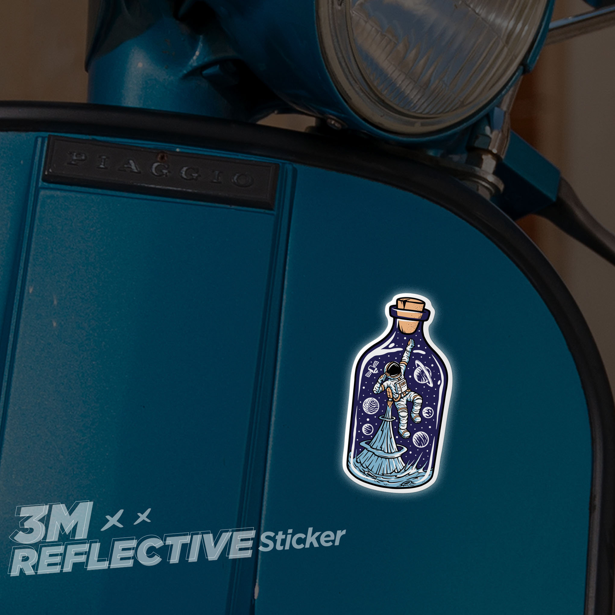 ASTRONAUT IN A BOTTLE 3M - Reflective Sticker Die-cut Hình phản quang thương hiệu STICKER FACTORY