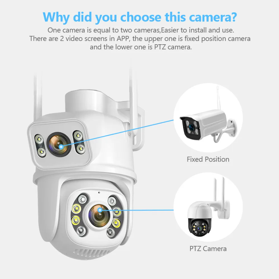 Camera IP WiFi Xmeye 2 Mắt A28 6.0MPX Chuẩn ONVIF Tích Hợp Đầu Ghi Hình IP Xoay 360 độ - Đàm Thoại 2 Chiều, Ban Đêm Có Màu - Hàng chính Hãng