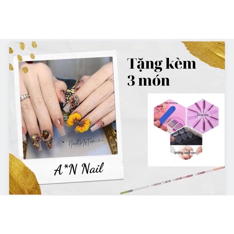 Móng tay giả, móng úp tặng kèm 3 món ( keo dán, keo và dũa