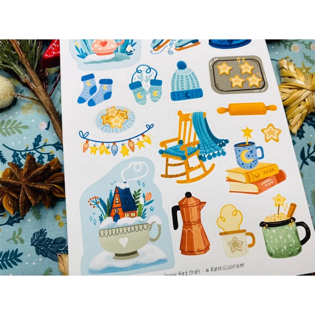 Sticker sheet hello winter - chuyên dán, trang trí sổ nhật kí, sổ tay | Bullet journal sticker