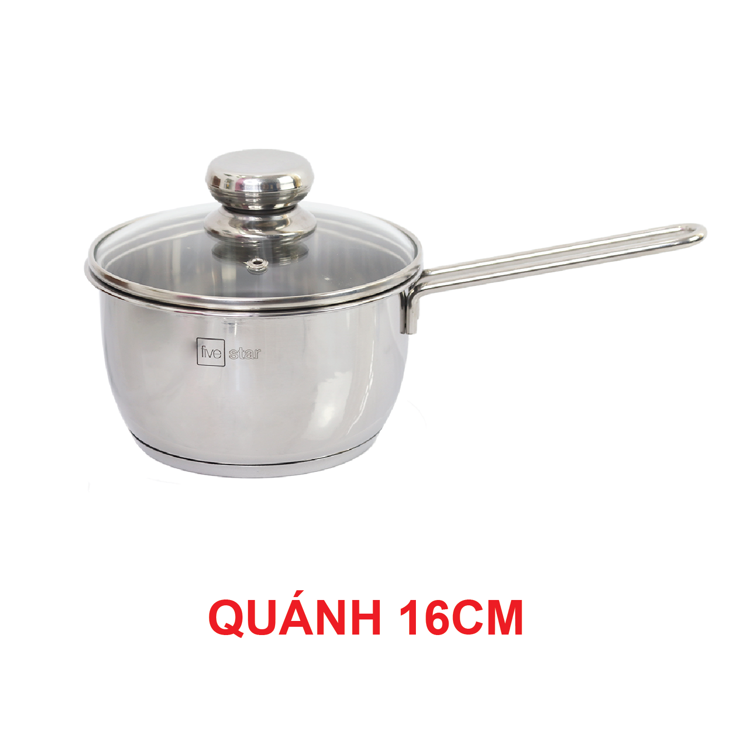 Nồi nấu cháo bột Fivestar Standard 3 đáy inox 430 nắp kính bếp từ FSQ16001 (16cm)