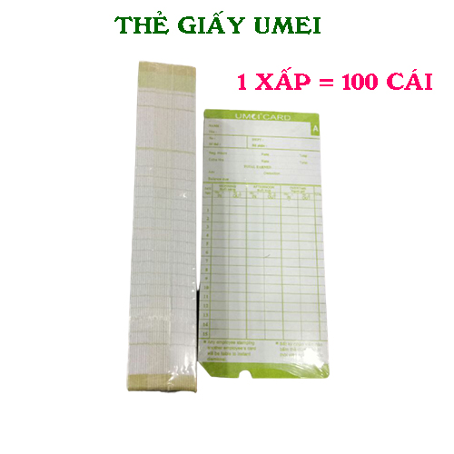 Thẻ chấm công dùng cho máy chấm công giấy- Thẻ Umei