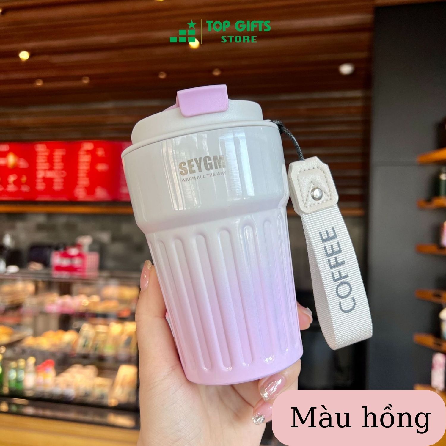 Ly giữ nhiệt khắc tên theo yêu cầu TOP092 dung tích 400ml 4 màu lựa chọn