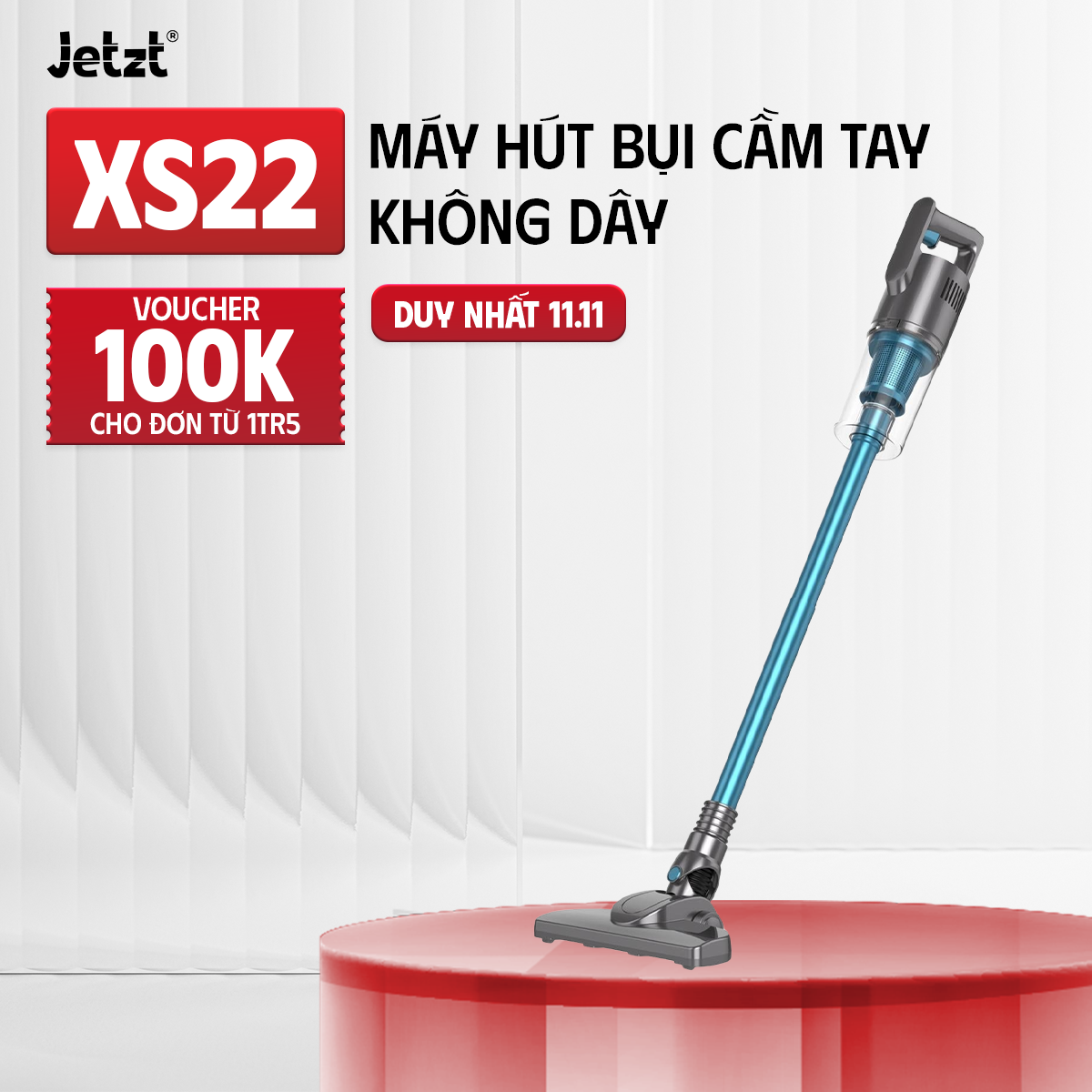 Máy hút bụi cầm tay không dây JETZT XS22, hàng chính hãng