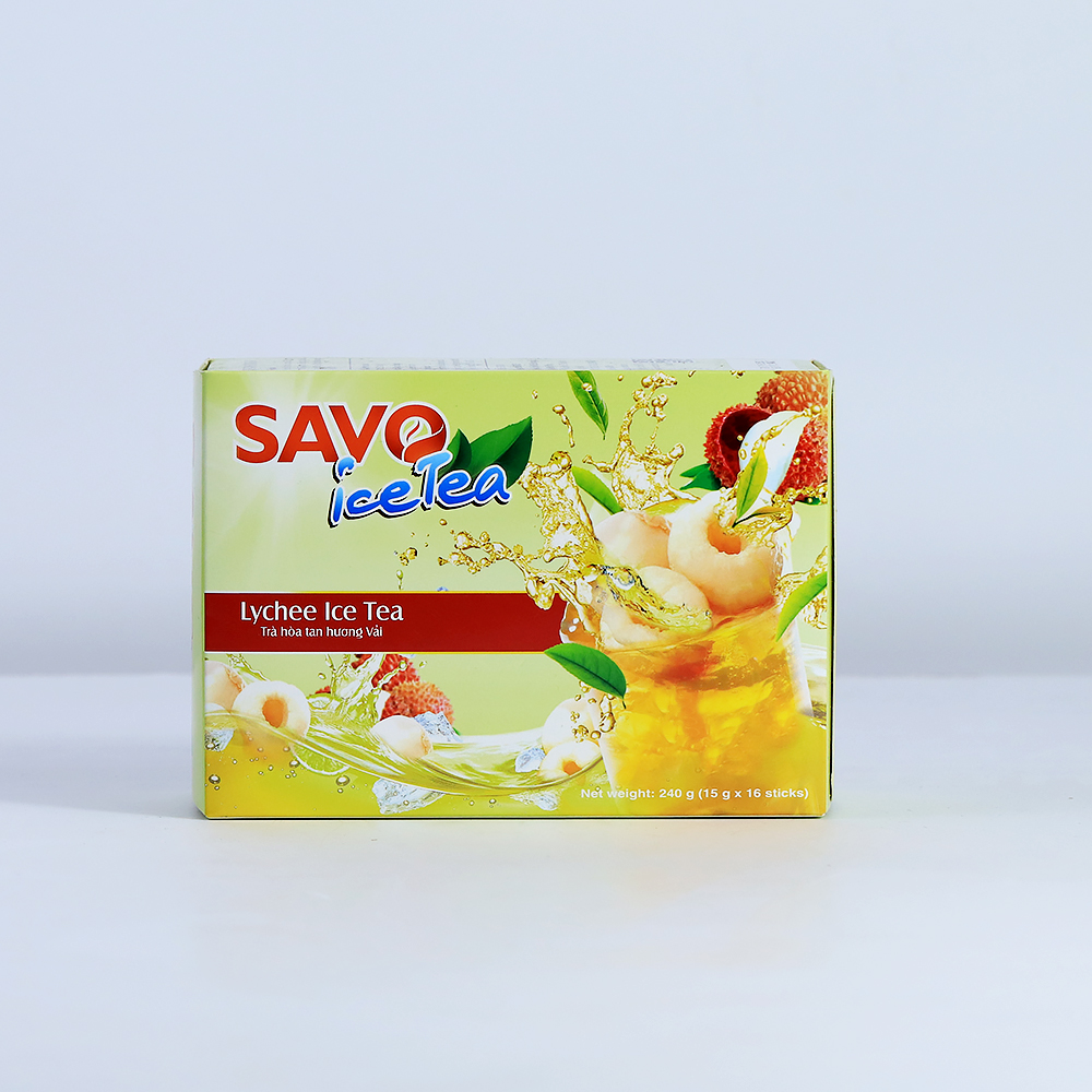 Trà SAVO Ice Tea Vải - Hộp 16 gói x 15g