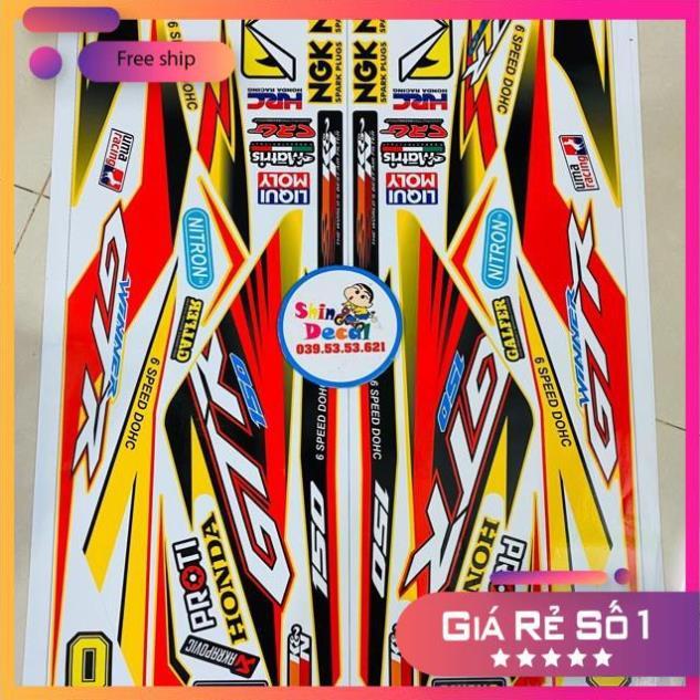 Tem rời Winner GTR vàng đỏ 3 lớp cao cấp bảo hành màu sắc vĩnh viễn