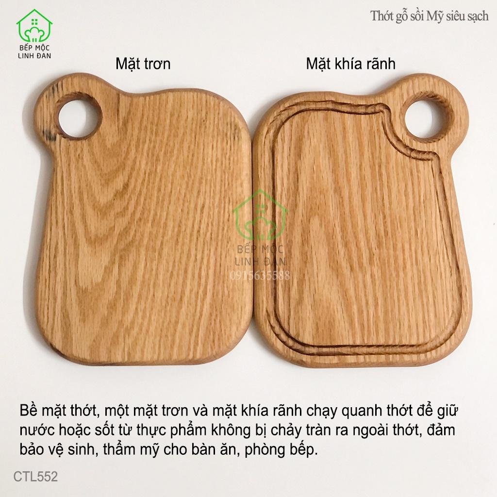 Khay Gỗ Sồi Mỹ HAHANCO [CTL552] Decor Đồ Ăn Bền Đẹp (16,5cm x 22cm)