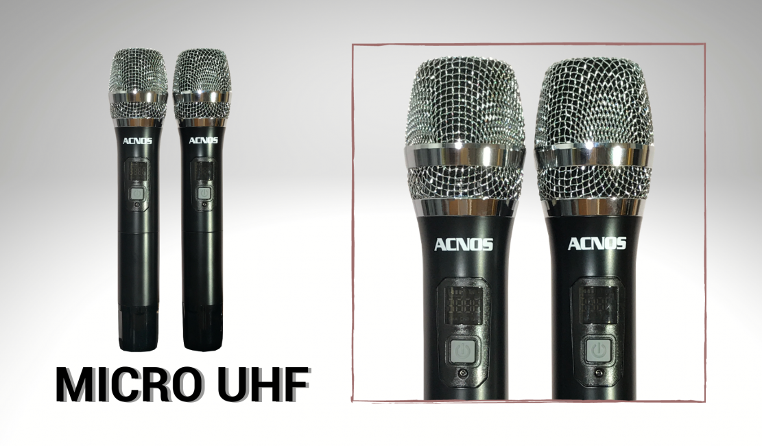 Dàn Âm Thanh Karaoke Di Động ACNOS CS250PU kèm 2 cây micro Võ Nhôm UHF - Hàng Chính Hãng