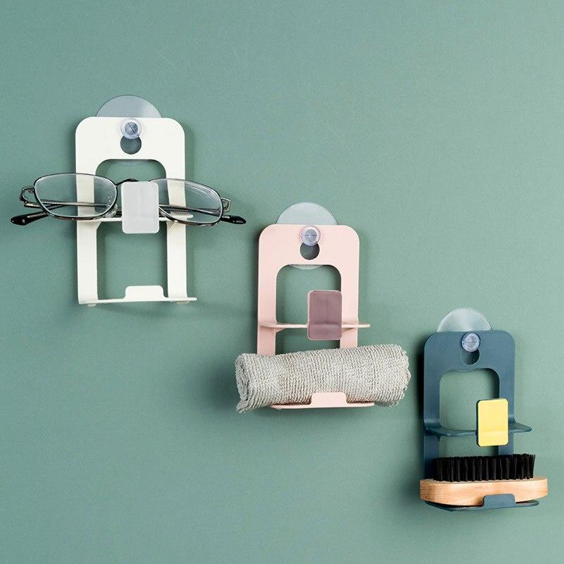 Kitchen Suction Cup Sink Drain Rack Sponge Storage Holder Sink Soap Rack Drainer Rack Organizer Self Adhesive Sink Sponges Rack
