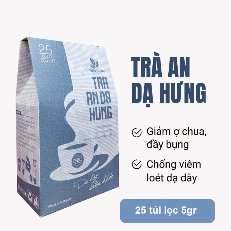 Combo 04 hộp Trà An Dạ Hưng Giảm ợ hơi, ợ chua, đầy bụng, đau rát thượng vị - Chống viêm loét, cầm máu dạ dày