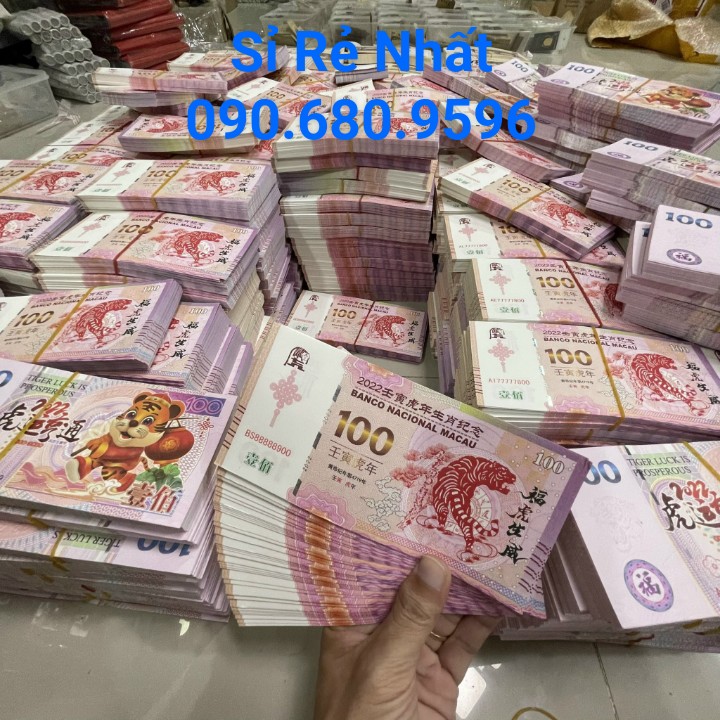 Tiền lì xì Con Hổ Macao 100 patacas kèm bao lì xì