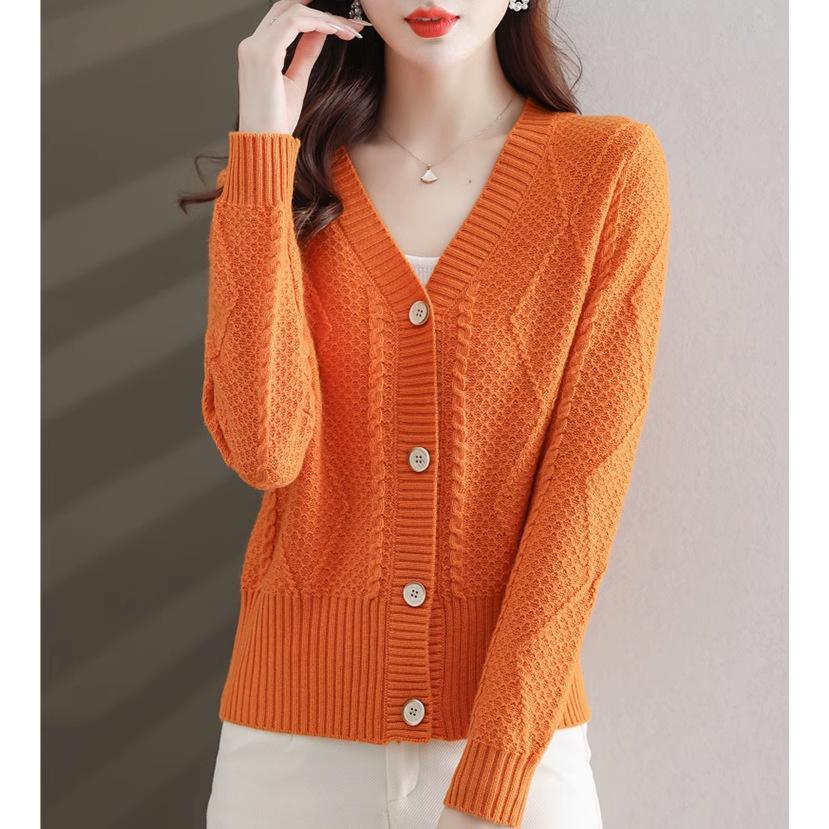 Áo khoác len cardigan nữ chất len dệt kim mềm mịn co giãn trẻ trung mùa thu đông mã VAA0463