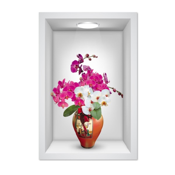 Tranh dán tường ô 3D lọ hoa đẹp 003 KT 40 x 60 cm