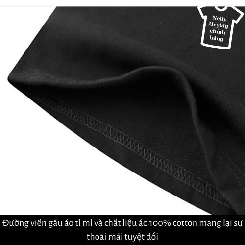 Áo thun Nelly Heybig chính hãng in chữ tròn sau lưng mặc làm áo đôi nam nữ, thời trang đường phố