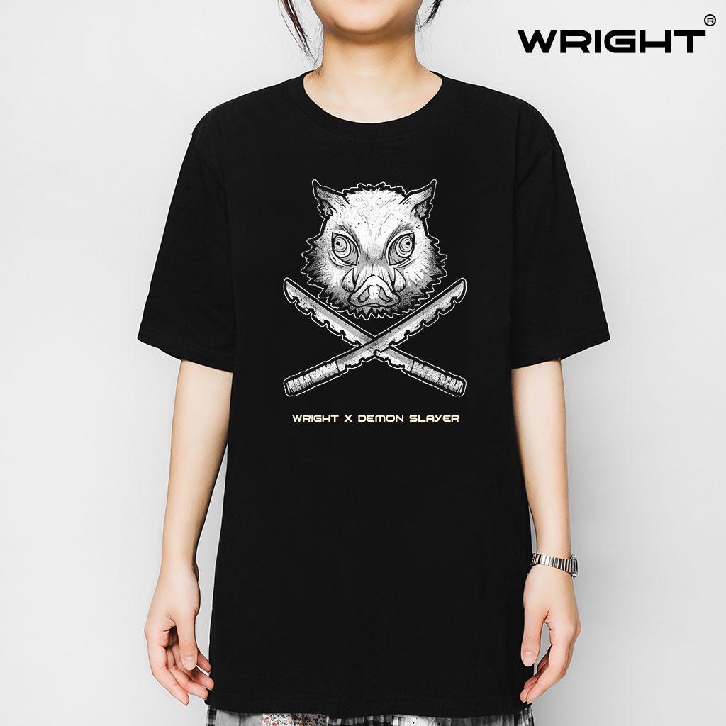 Áo thun anime wright song kiếm demon slayer inosuke hashibira oversize unisex