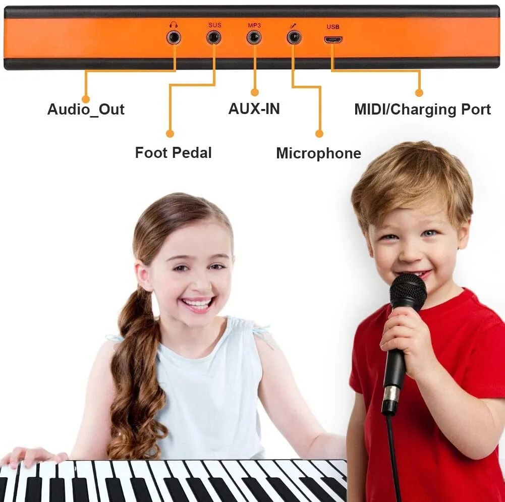 Đàn Piano Phím Cuộn 88 Keys Roll up Piano W Pedal Numeric Portable Keyboard