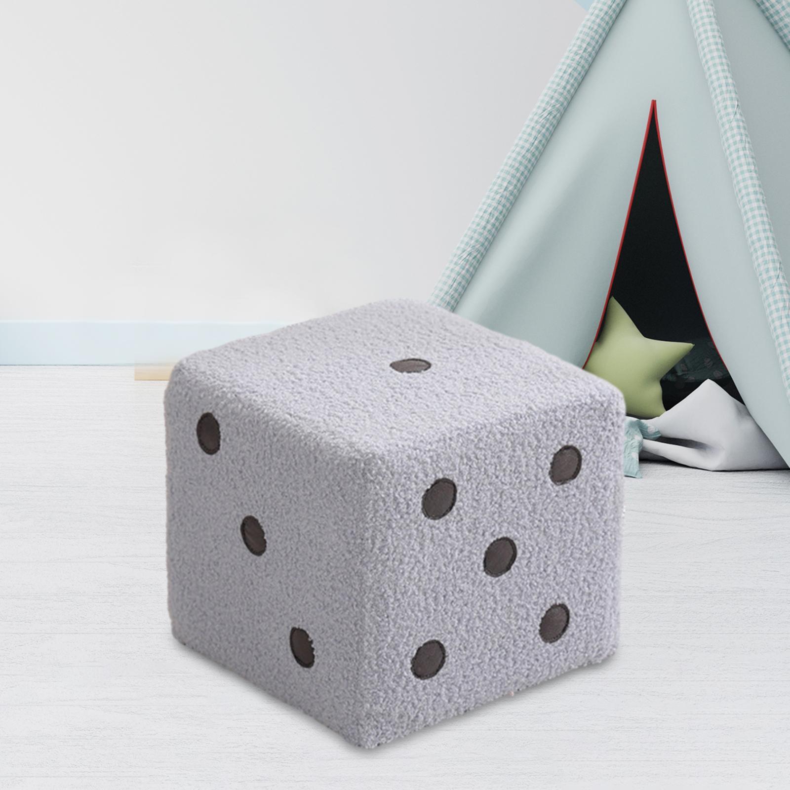 Dice Cube Ottoman Dice Cubic Foot Stool for Couch Bedside Playroom