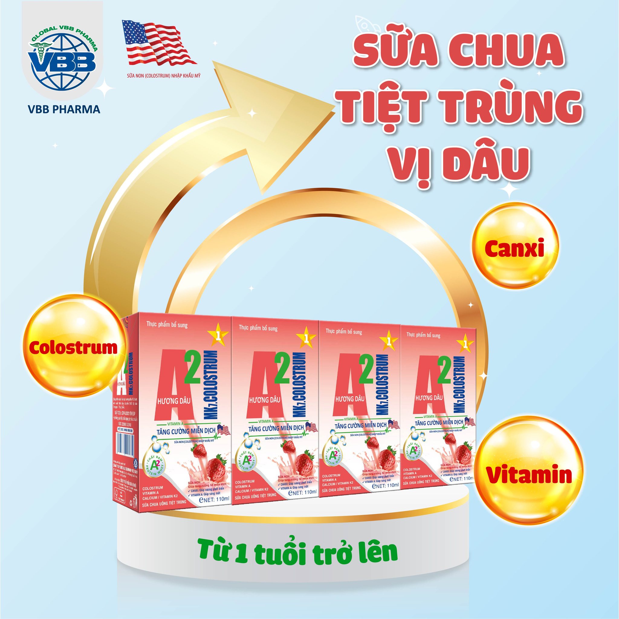 Sữa pha sẵn trái cây A2 MK7 Colostrum 110ml