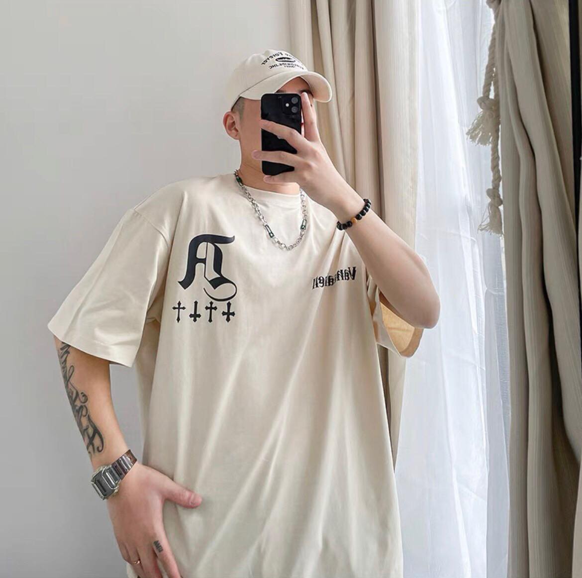 Áo thun trơn tay lỡ Local brand , Tee vancarhell chữ thập Unisex form rộng , oversize chất liệu cotton dày dặn Ulzzang - Gin Store