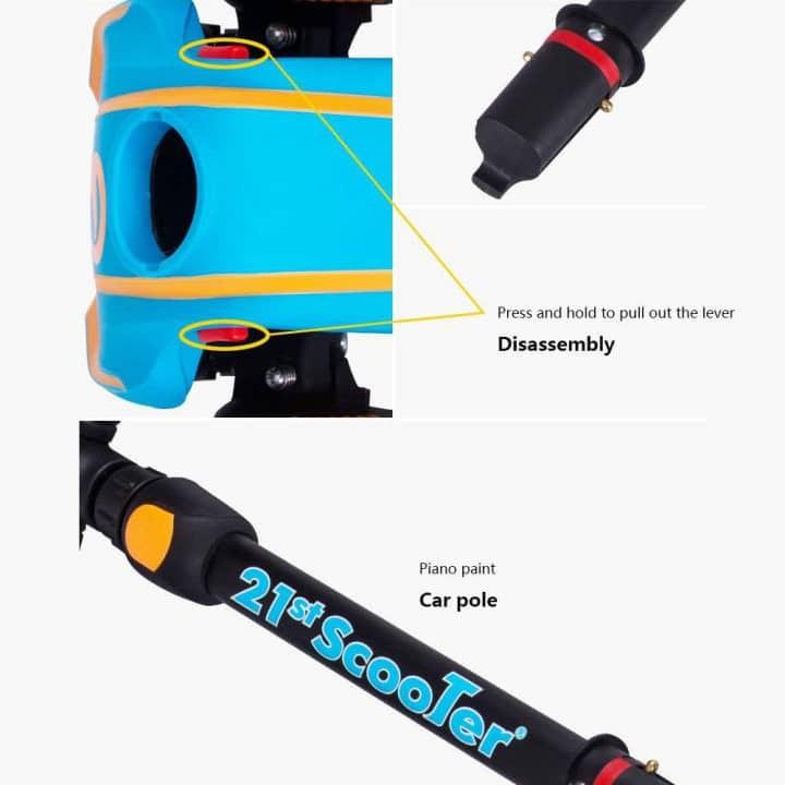 Xe Scooter 21st có giảm xóc, 3 bánh LED sáng cao cấp cho bé